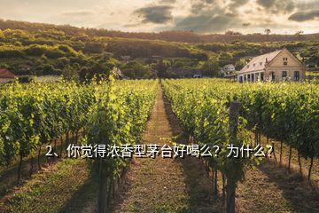 2、你覺得濃香型茅臺好喝么？為什么？