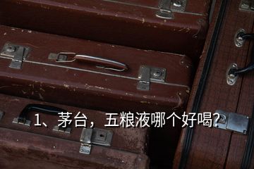 1、茅臺(tái)，五糧液哪個(gè)好喝？