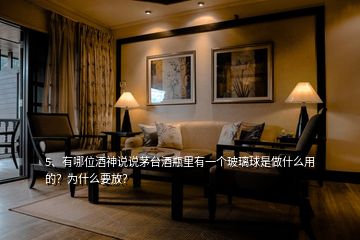 5、有哪位酒神說說茅臺酒瓶里有一個玻璃球是做什么用的？為什么要放？