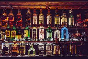 1、貴州茅臺、國酒茅臺從6月30日起不在是國酒茅臺商標?了，你們覺得茅臺酒改什么名字合適？