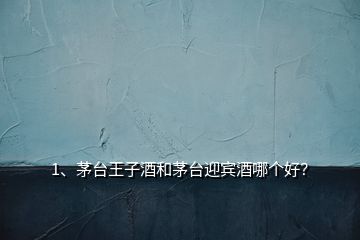 1、茅臺王子酒和茅臺迎賓酒哪個好？