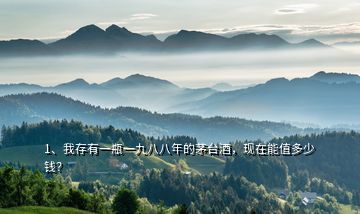 1、我存有一瓶一九八八年的茅臺酒，現(xiàn)在能值多少錢？