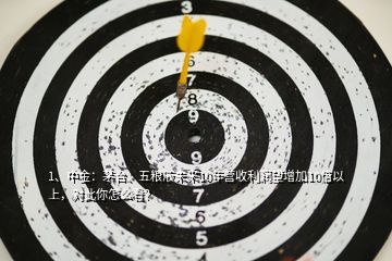1、中金：茅臺、五糧液未來10年營收利潤望增加10倍以上，對此你怎么看？