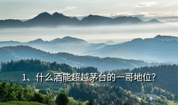 1、什么酒能超越茅臺的一哥地位？