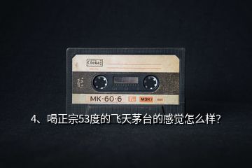 4、喝正宗53度的飛天茅臺(tái)的感覺怎么樣？