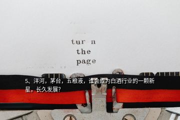 5、洋河，茅臺(tái)，五糧液，誰(shuí)會(huì)成為白酒行業(yè)的一顆新星，長(zhǎng)久發(fā)展？