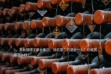 1、茅臺鎮(zhèn)除了茅臺集團，排名第二的酒是什么？價格質量怎么樣？