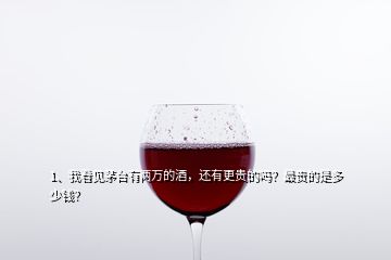 1、我看見茅臺有兩萬的酒，還有更貴的嗎？最貴的是多少錢？