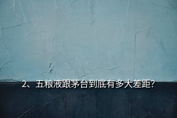 2、五糧液跟茅臺(tái)到底有多大差距？