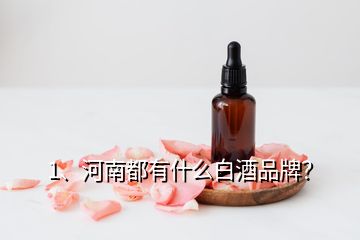 1、河南都有什么白酒品牌？