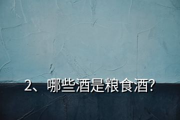 2、哪些酒是糧食酒？