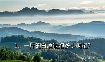 1、一斤的白酒能泡多少枸杞？