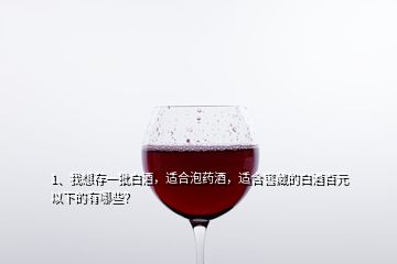 1、我想存一批白酒，適合泡藥酒，適合窖藏的白酒百元以下的有哪些？