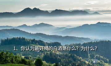 1、你認為最好喝的白酒是什么？為什么？