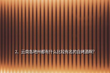 2、云南各地州都有什么比較有名的自烤酒啊？
