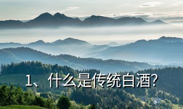 1、什么是傳統(tǒng)白酒？