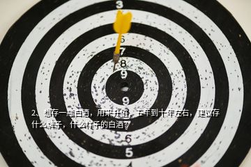 2、想存一瓶白酒，用來(lái)升值，五年到十年左右，建議存什么牌子，什么樣子的白酒？