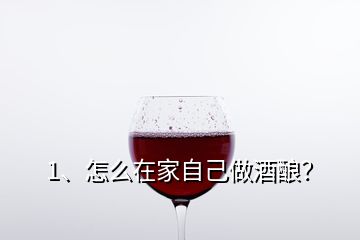 1、怎么在家自己做酒釀？