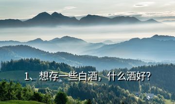 1、想存一些白酒，什么酒好？