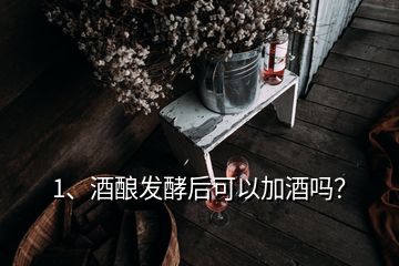1、酒釀發(fā)酵后可以加酒嗎？