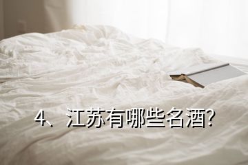 4、江蘇有哪些名酒？