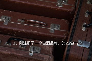 2、剛注冊了一個白酒品牌，怎么推廣？