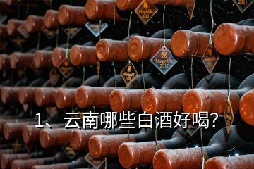 1、云南哪些白酒好喝？