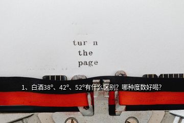 1、白酒38o、42o、52o有什么區(qū)別？哪種度數(shù)好喝？
