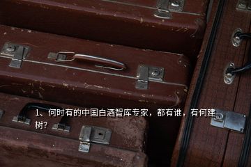 1、何時(shí)有的中國(guó)白酒智庫(kù)專(zhuān)家，都有誰(shuí)，有何建樹(shù)？