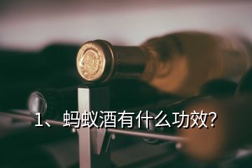 1、螞蟻酒有什么功效？