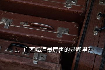 1、廣西喝酒最厲害的是哪里？