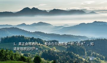 1、真正會喝酒的人，都會在白酒旁放一杯“白水”，知道是啥原因嗎？