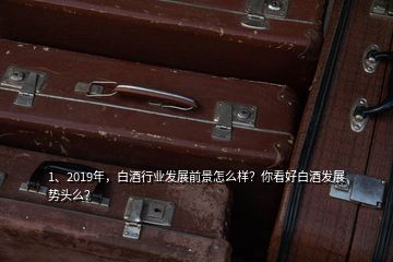 1、2019年，白酒行業(yè)發(fā)展前景怎么樣？你看好白酒發(fā)展勢頭么？