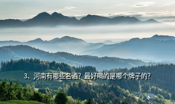 3、河南有哪些名酒？最好喝的是哪個牌子的？