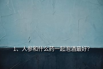 1、人參和什么藥一起泡酒最好？
