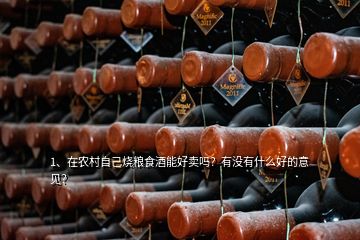 1、在農(nóng)村自己燒糧食酒能好賣嗎？有沒有什么好的意見？
