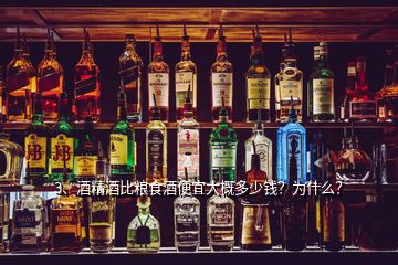 3、酒精酒比糧食酒便宜大概多少錢？為什么？