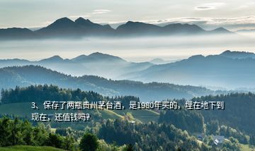 3、保存了兩瓶貴州茅臺酒，是1980年買的，埋在地下到現(xiàn)在，還值錢嗎？