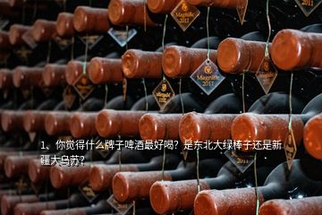 1、你覺得什么牌子啤酒最好喝？是東北大綠棒子還是新疆大烏蘇？