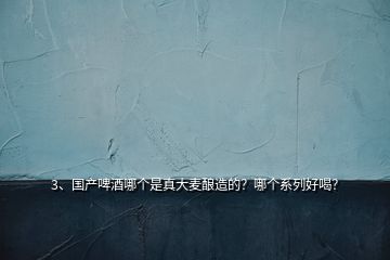 3、國(guó)產(chǎn)啤酒哪個(gè)是真大麥釀造的？哪個(gè)系列好喝？