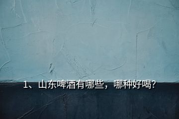 1、山東啤酒有哪些，哪種好喝？