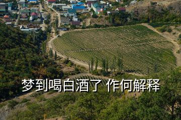 夢到喝白酒了 作何解釋