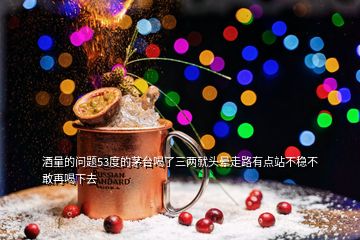 酒量的問(wèn)題53度的茅臺(tái)喝了三兩就頭暈走路有點(diǎn)站不穩(wěn)不敢再喝下去