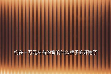 約在一萬(wàn)元左右的音響什么牌子的好謝了