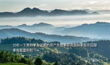 分析一下貴州茅臺(tái)近期的資產(chǎn)負(fù)債率存貨周轉(zhuǎn)率股東回報(bào)率每股盈利和