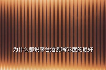 為什么都說茅臺(tái)酒要喝53度的最好