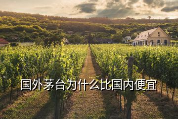 國(guó)外茅臺(tái)為什么比國(guó)內(nèi)便宜