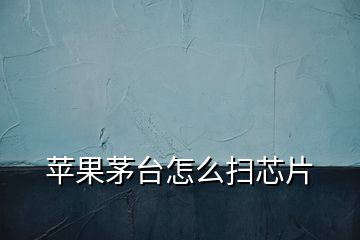 蘋果茅臺(tái)怎么掃芯片