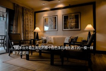 飛天茅臺(tái)外箱正面貼的那個(gè)白色條碼兩件酒上的一模一樣數(shù)字還是同