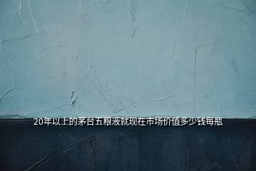 20年以上的茅臺五糧液就現(xiàn)在市場價值多少錢每瓶